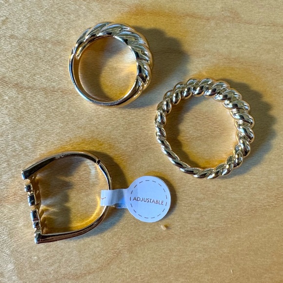 Set of three rings from Anthropologie. 14K gold plate, one with the word “mama.” - Picture 2 of 4